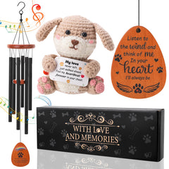 Hoemwarm 26-inch dog memorial wind chime with paw-engraved pendant for lasting remembrance.