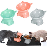 Hoemwarm elevated cat bowls tilted 15 degrees for easier feeding