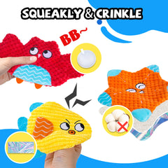 HOESDA crinkle no-stuffing sea animal toy 2 boosts engagement during fetch.