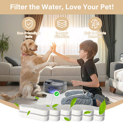 HOETEK WOPET 6L filters in box for easy, mess-free fountain setup