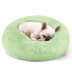 Hoewina donut bed green front view with raised edges for neck support