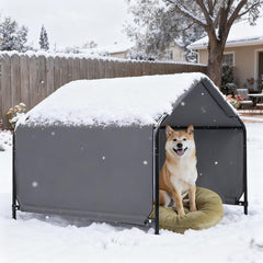 Hohuqeri outdoor pet shade shelter frame demonstrates sturdy construction for durable outdoor use.