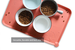 Hoki Found L travel-friendly pet mat in burnt coral color