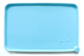 Hoki Found waterproof pet feeding mat with high lip protects floors