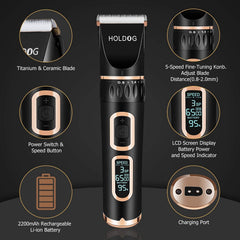Holdog clippers operate at low noise for calm grooming