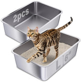 Holintan stainless steel litter box top view emphasizes easy cleaning