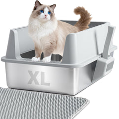 Holintan stainless steel litter box with lid demonstrates durable, odor-resistant construction.