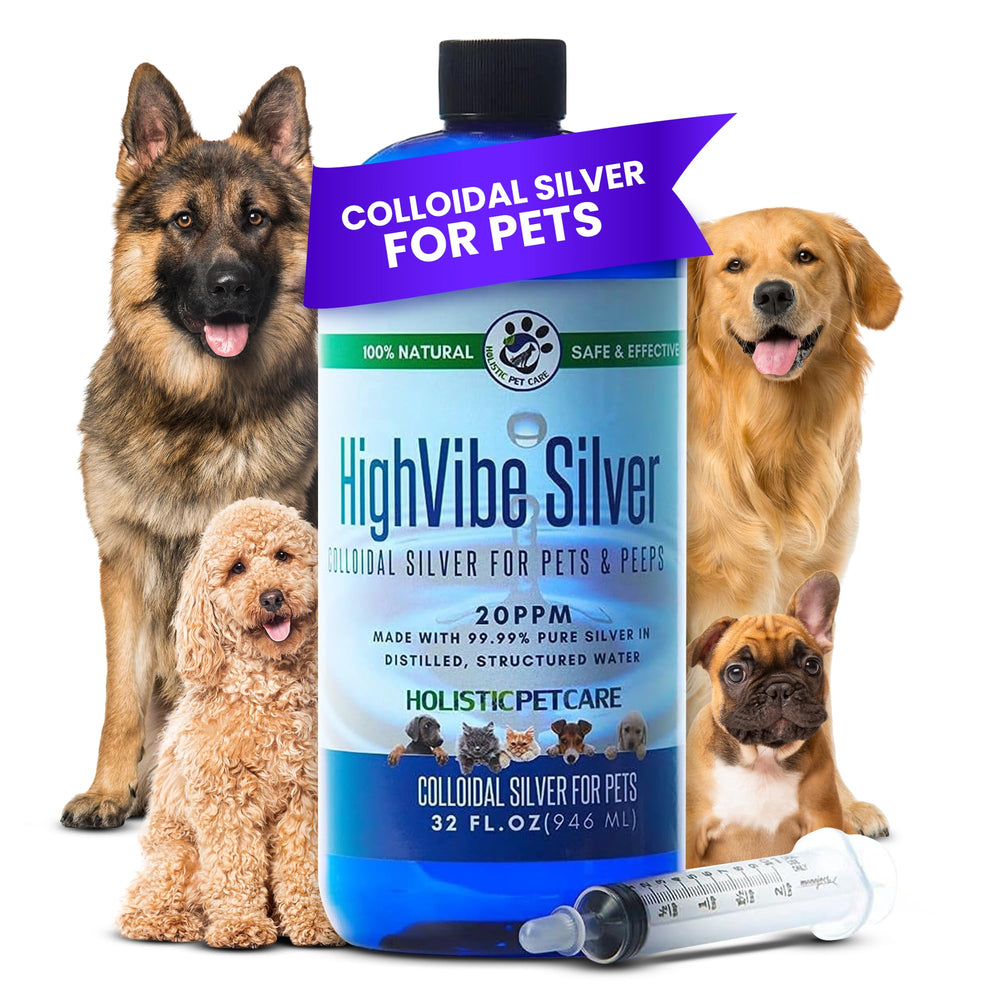Holistic Pet Care Colloidal Silver bottle pour for easy topical application