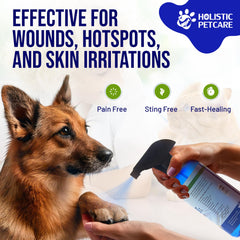 Holistic Pet Care colloidal silver skin-relief bottle for soothing irritations.