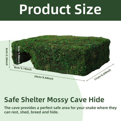 Hollima Mossy Cave Hide gecko resting nook blends with decor while offering privacy
