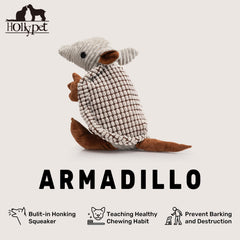 Hollypet Armadillo toy gray large 14in for indoor outdoor bonding and stress relief.