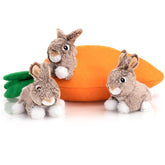 Hollypet Hide and Seek carrot toy with leaves inviting playful exploration.