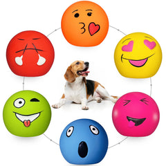 HOLYSTEED squeaky dog toys medium balls pack closeup for engaging playtime.