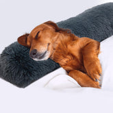 HOMBYS 25inch dog pillow front view with soft faux fur for plush support.