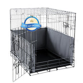 Hombys dog crate bumper with ties installed securely inside the crate