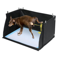 HOMBYS dog pee pad holder front view with high walls for mess-free indoor use.