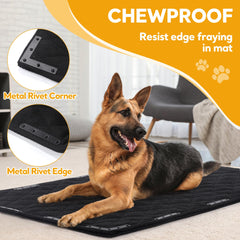 HOMBYS indestructible crate pad with rugged fabric resists tearing against aggressive chewers.