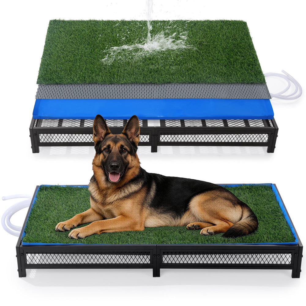 HOMBYS porch grass potty with realistic turf for easy outdoor potty breaks.