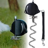 Home in Bold heavy-duty retractable dog tie-out cable 16.5 ft enabling safe outdoor roaming.