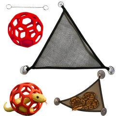 Homedy Crafts snake enrichment ball with hammock red top view ideal for climbing and lounging