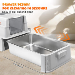 Homegroove stainless steel litter box top entry for versatile use and containment.