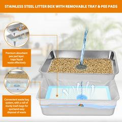 Homegroove XXL stainless steel litter box lid helps multi-cat households stay tidy.