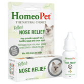 HomeoPet Feline Nose Relief bottle with dropper supports nasal comfort for cats.