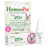 HomeoPet Feline UTI+ bottle showing natural urinary support for cats.