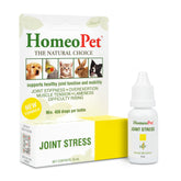 HomeoPet Joint Stress bottle for natural pet joint support.