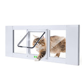 HOMEPEDIA solid wood cat door window, sturdy frame for secure indoor access.