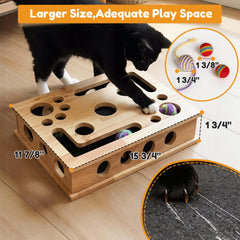 HOMEPEDIA thick solid oak frame emphasizes strength for energetic cats.