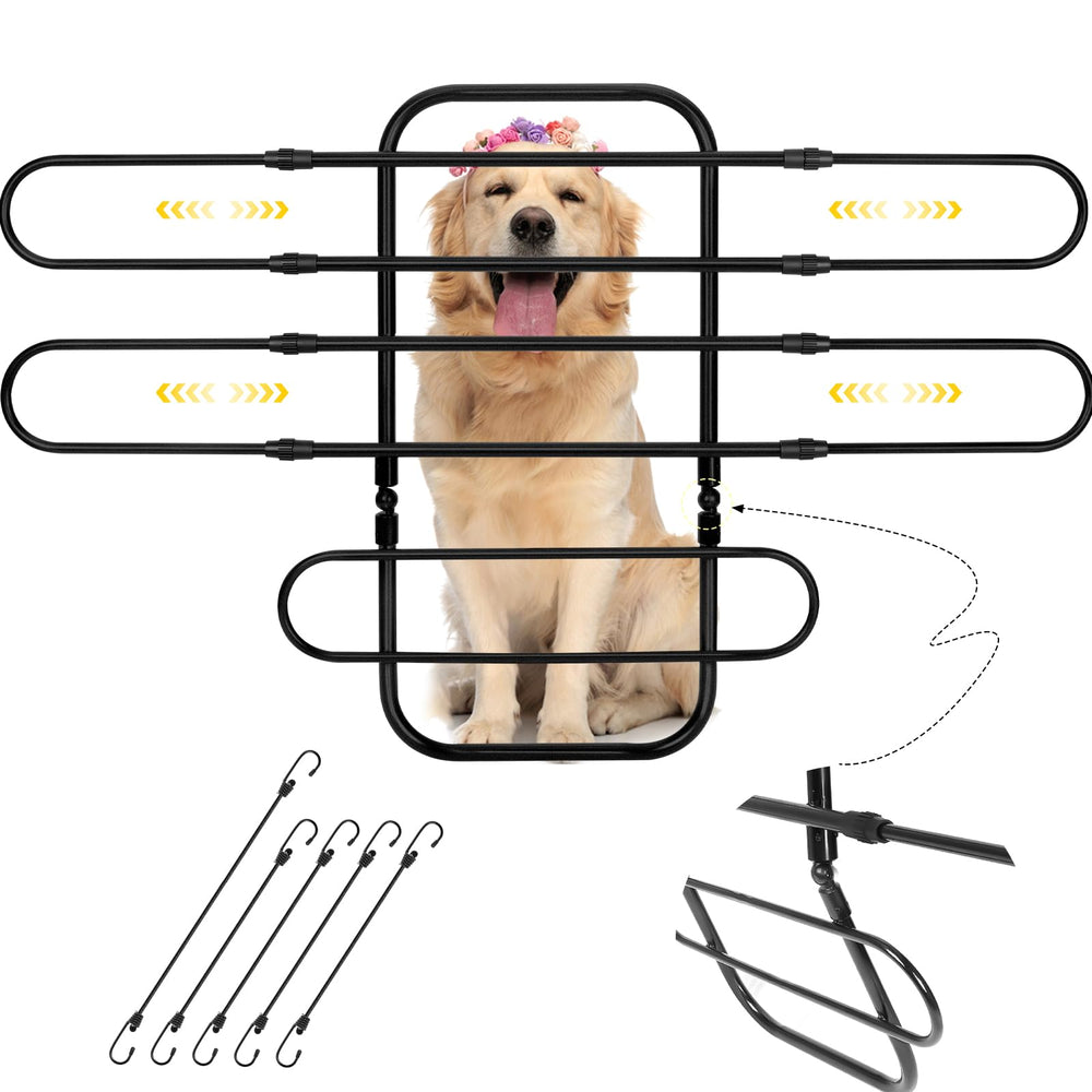 HOMEPEDIA universal-fit-dog-barrier with adjustable width for a snug car fit.