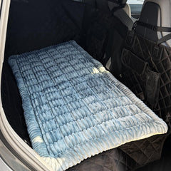 HomeTails backseat dog bed gray 53x24 provides cozy travel comfort.