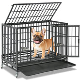 Homey Pet 37-inch crate front view showing space-saving design for calm resting