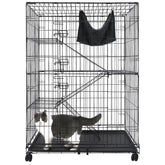 Homey Pet 50-inch cat cage with a spacious multi-cat layout for play.