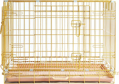 Homey Pet Copper Gold Dog Crate floor grid highlights easy cleaning and tidy space