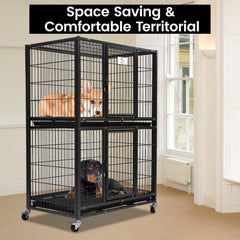 Homey Pet crate top-door view highlights training-friendly interaction with pets.