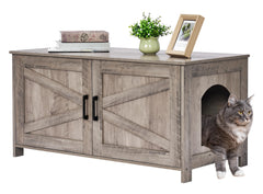 Homhedy 39.4-inch cat litter box enclosure front view shows discreet privacy.