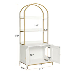 Homhedy cat litter box enclosure metal frame highlight durable support and gold accents