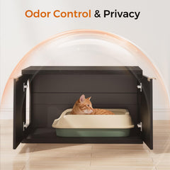Homhedy cat litter box enclosure top surface shown as a functional table in black.