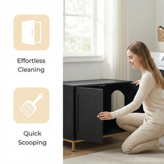 Homhedy cat litter box enclosure top surface suitable for decor.