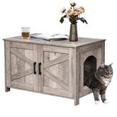 Homhedy cat litter box enclosure in wood design conceals litter while blending with decor