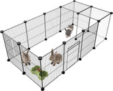 HOMIDEC Pet Playpen shows easy assembly for flexible pet habitats.
