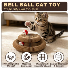 Homlume scratcher with bell balls encourages chasing and engagement