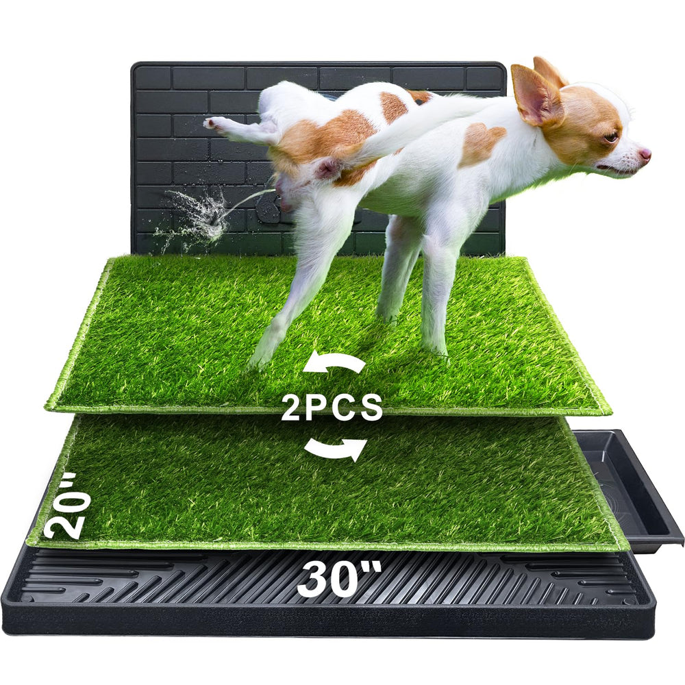 Hompet dog potty top view shows indoor training grass pad for easy use