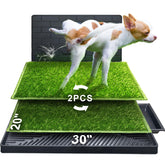 Hompet dog potty top view shows indoor training grass pad for easy use