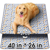 Hompet washable pee pad 40x26 top view shows two-pack setup for easy rotation.