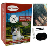 HOMYPOWER balcony cat netting with tear-resistant 10x13 mesh keeps cats safe outdoors