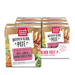 The Honest Kitchen butcher-block pâté beef-lamb-veggies provides a complete meal.
