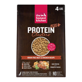 The Honest Kitchen Protein Plus+ Clusters beef and chicken dry dog food in a 4-lb bag for adults.